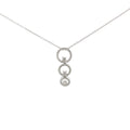 14K WHITE GOLD .75CT G SI1 GRADUATE PAST, PRESENT AND FUTURE 3 CIRCLE ROUND DIAMOND PENDANT