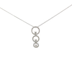 14K WHITE GOLD .75CT G SI1 GRADUATE PAST, PRESENT AND FUTURE 3 CIRCLE ROUND DIAMOND PENDANT