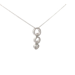 14K WHITE GOLD .75CT G SI1 GRADUATE PAST, PRESENT AND FUTURE 3 CIRCLE ROUND DIAMOND PENDANT