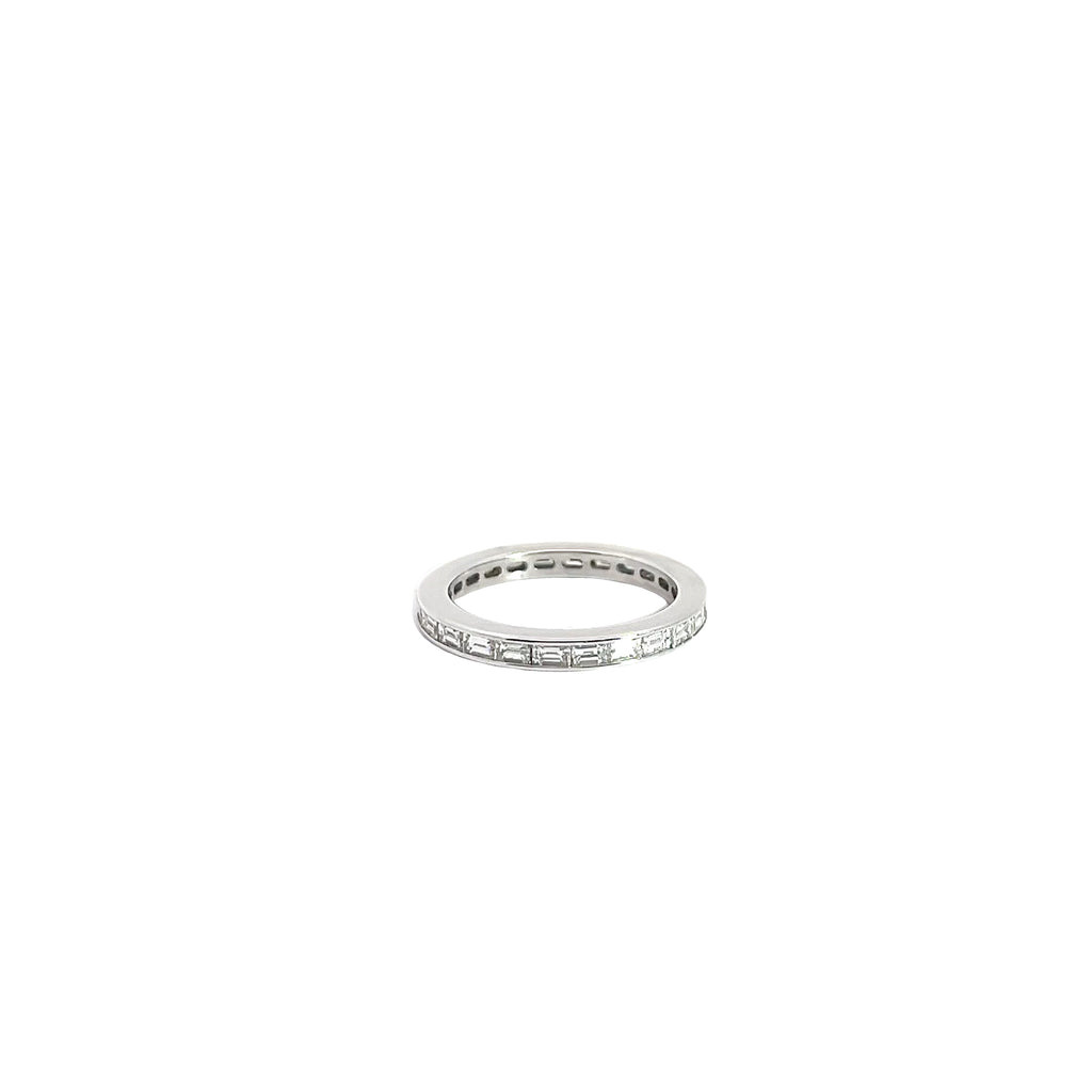 14k White Gold 1.13ct F VS2 Emerald-Cut Diamond Eternity Band