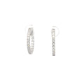 18k White Gold 1ct F VS2 Round  Inside/Out Diamond Hoops