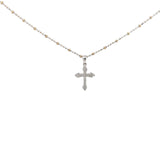 Ladies 18k white gold Diamond Cross Necklace