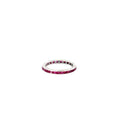 14k White Gold 1.00ct Princess Cut AA Ruby Eternity ring
