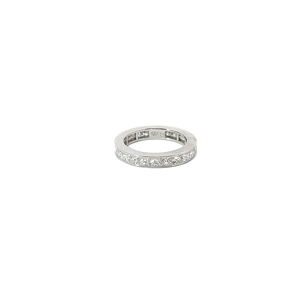 18k White Gold 2.85 F VS2 Princess Cut  Diamond Eternity Band