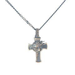 Sterling Silver 20.9 gram Necklace with Jesus Face in a Cross Pendant