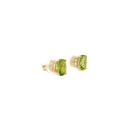 14K YELLOW GOLD 3CT CUSHION CUT PERIDOT EARRING