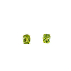 14K YELLOW GOLD 3CT CUSHION CUT PERIDOT EARRING