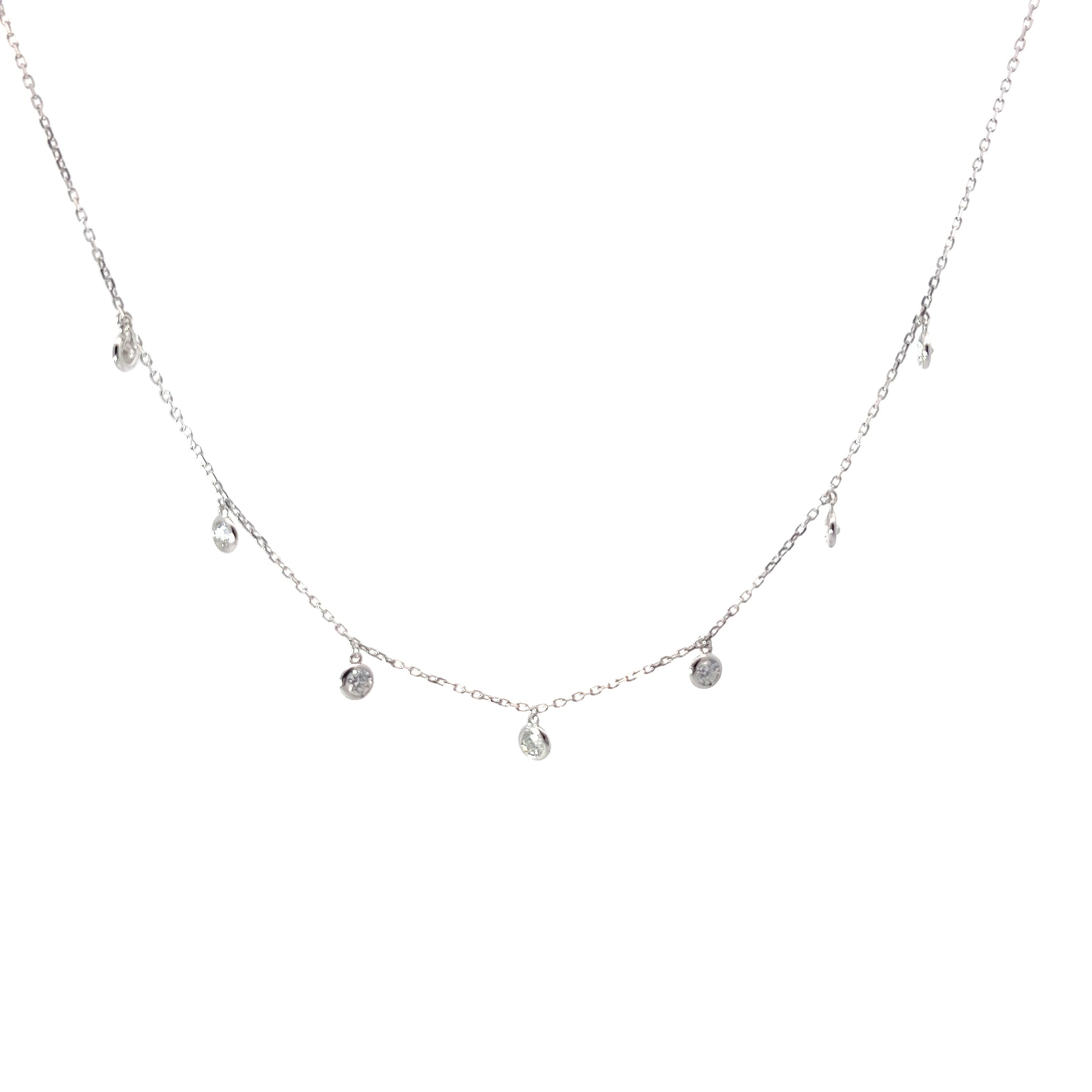 14KW 1.06CT 7 DIAMOND DANGLE GSI1 NECKLACE