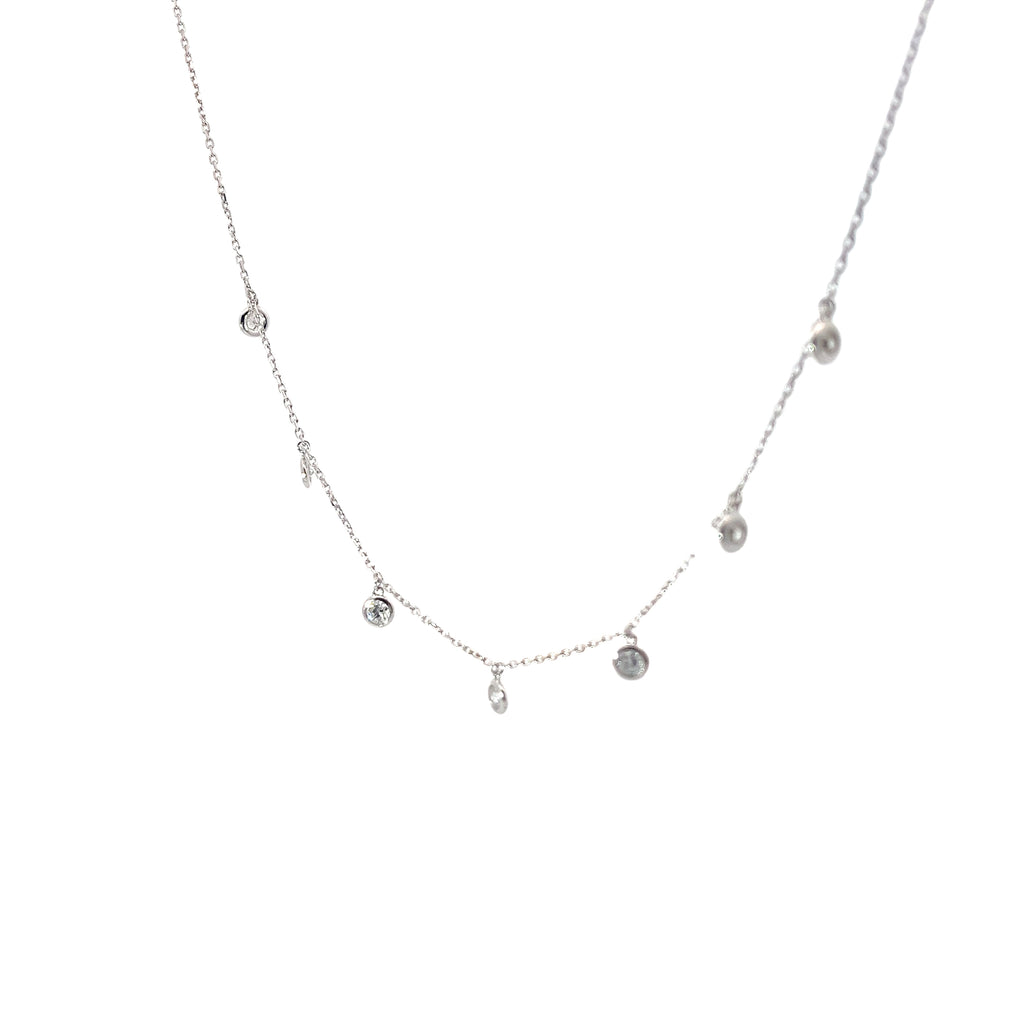 14KW 1.06CT 7 DIAMOND DANGLE GSI1 NECKLACE