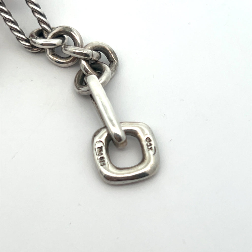 Pre-Owed Ippolita Sterling Silver Hammered Bastine Chunky Toggle Clasp Necklace 18.75 in