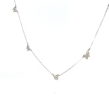 14K WHITE GOLD .50CT G VS2 5 BUTTERFLY DIAMOND NECKLACE