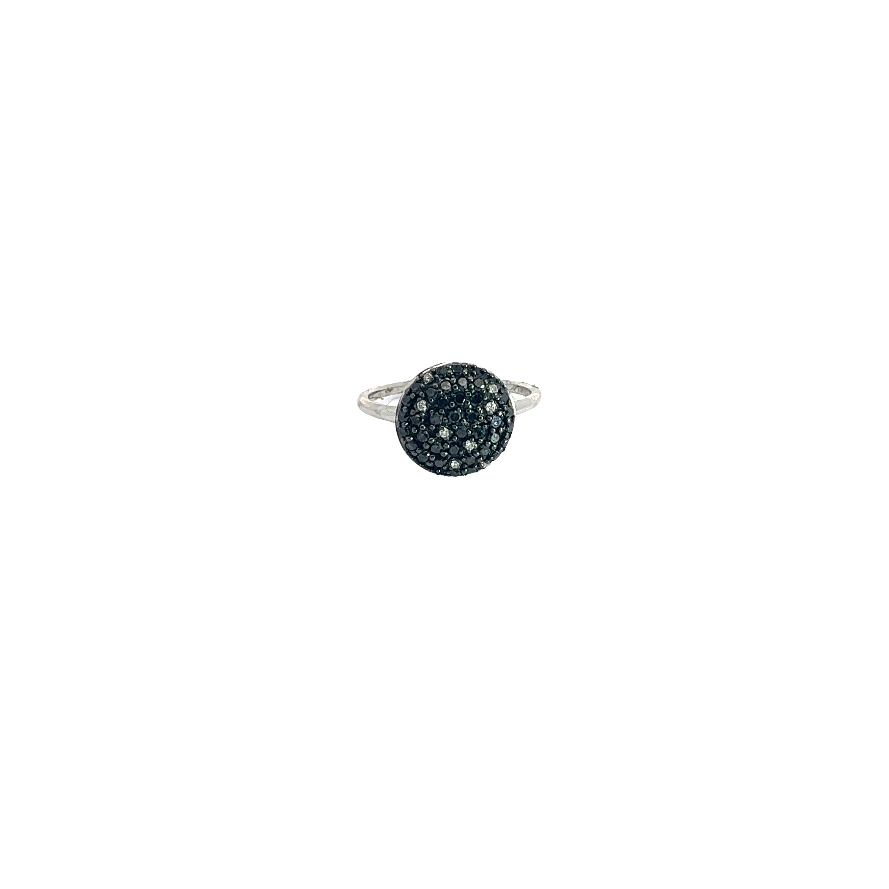 14k White Gold .50ct Black and White Total Weight of Diamond Ring
