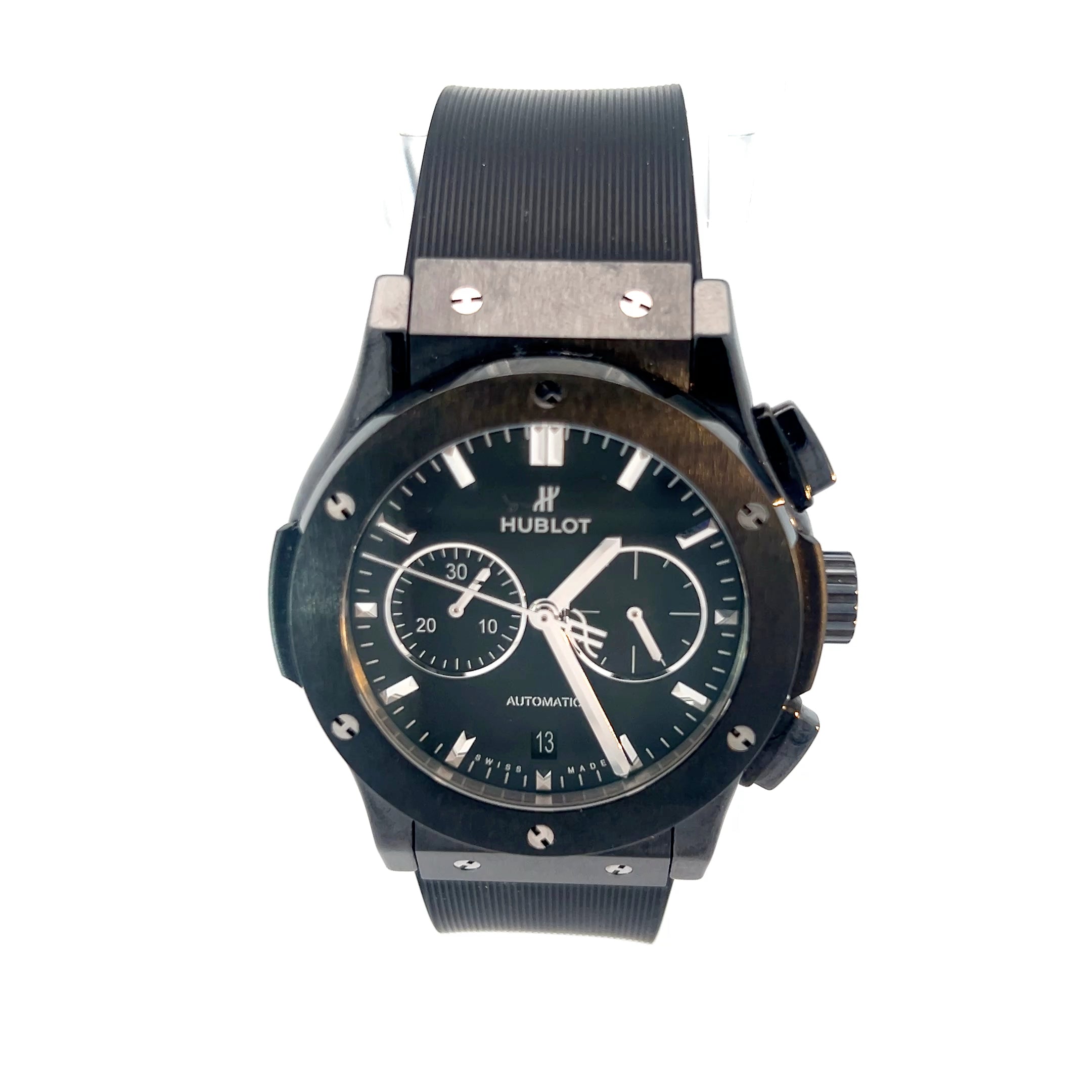 Hublot Black Magic 42mm Titanium Classic Fusion Chronograph With Rubber Strap Pre-Owned