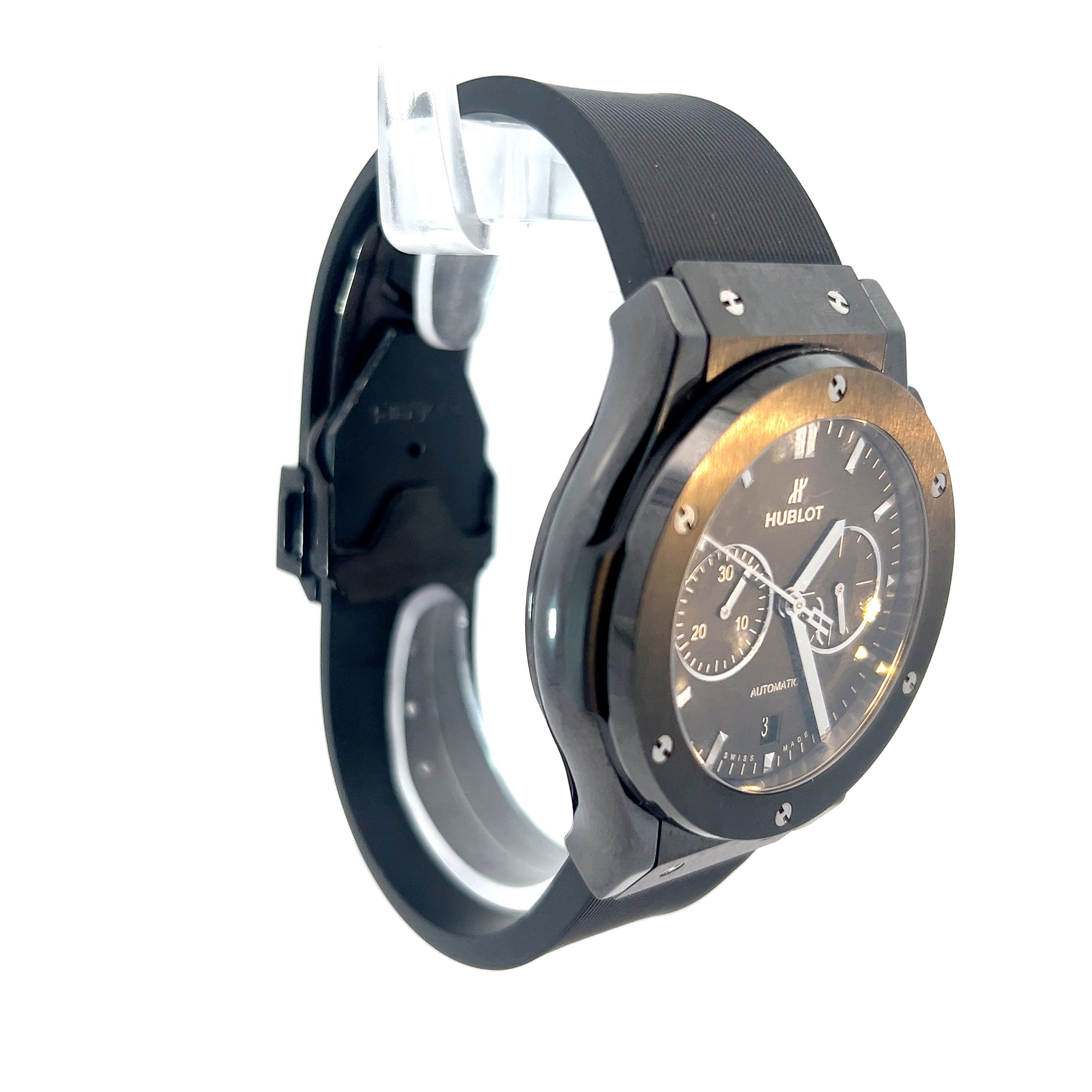 Hublot Black Magic 42mm Titanium Classic Fusion Chronograph With Rubber Strap Pre-Owned