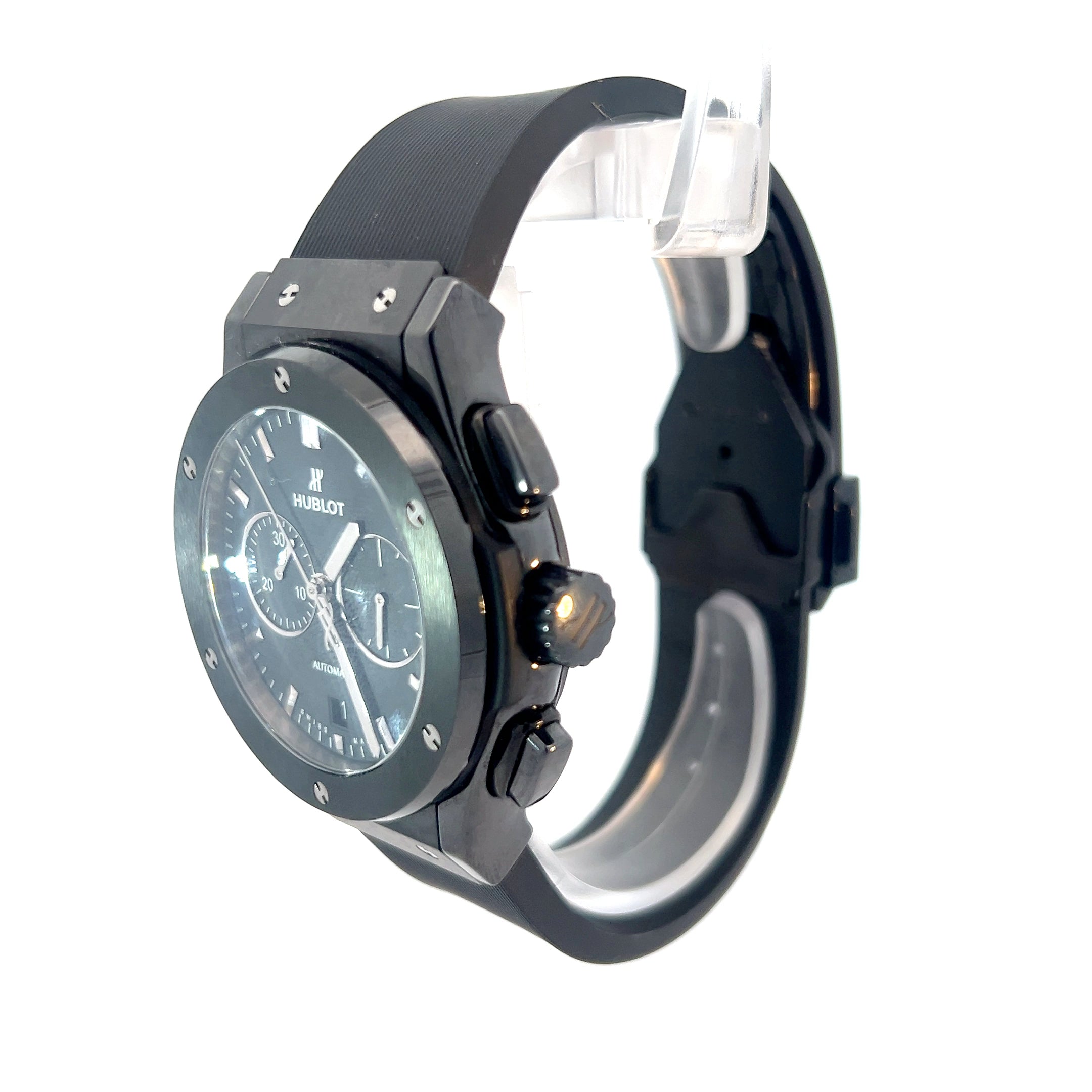 Hublot Black Magic 42mm Titanium Classic Fusion Chronograph With Rubber Strap Pre-Owned