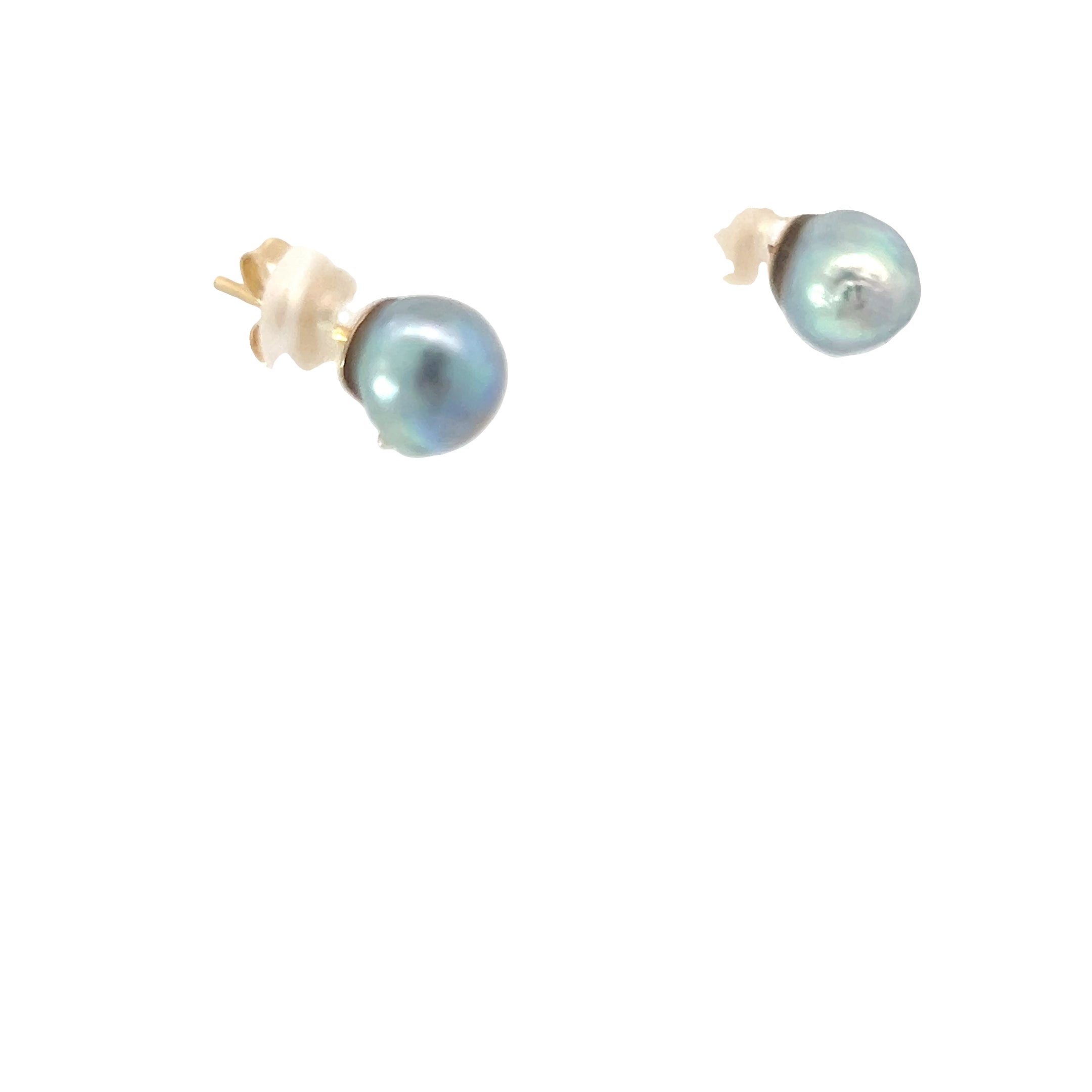 14k Yellow Gold 8mm Freshwater Baroque Pearl Stud Earrings