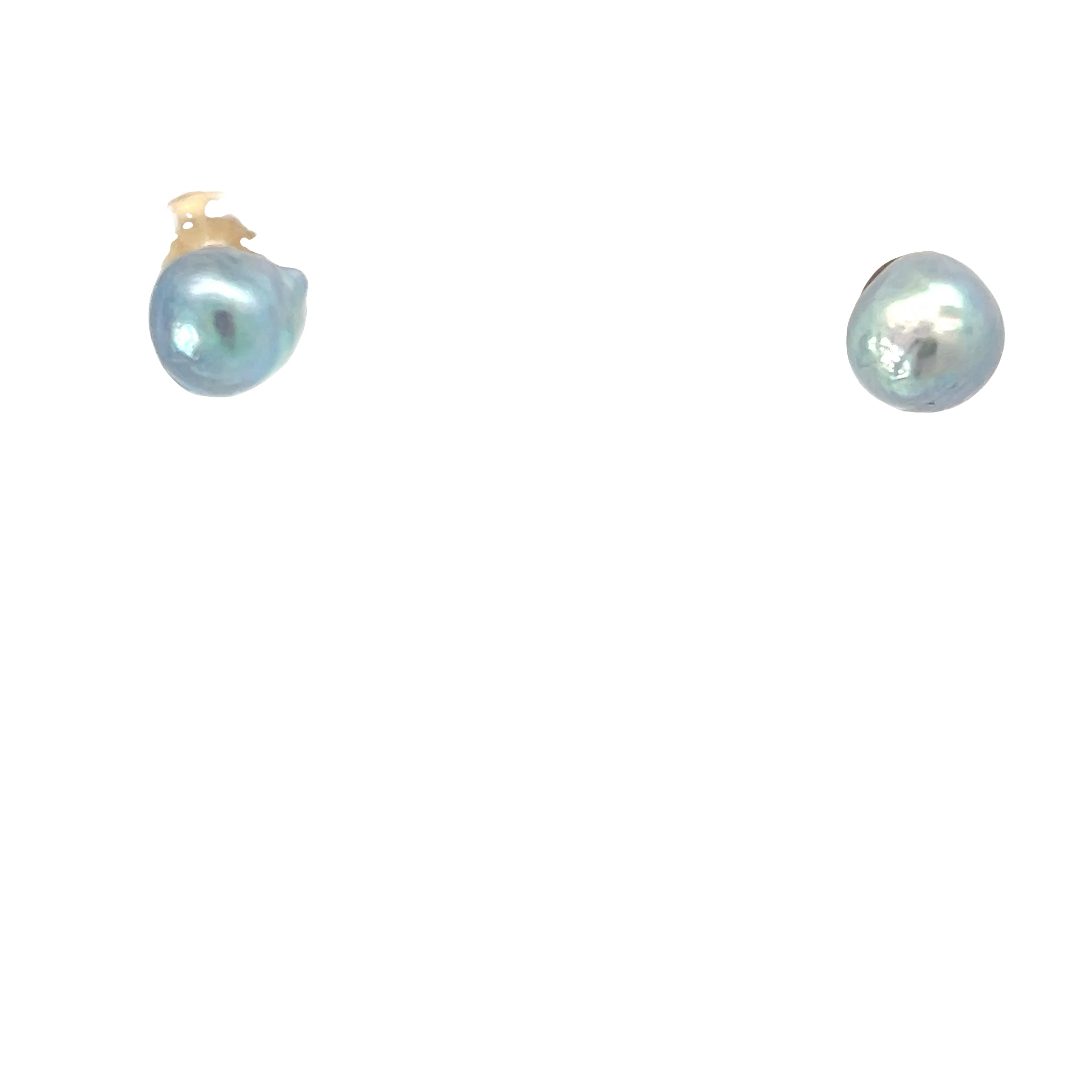 14k Yellow Gold 8mm Freshwater Baroque Pearl Stud Earrings