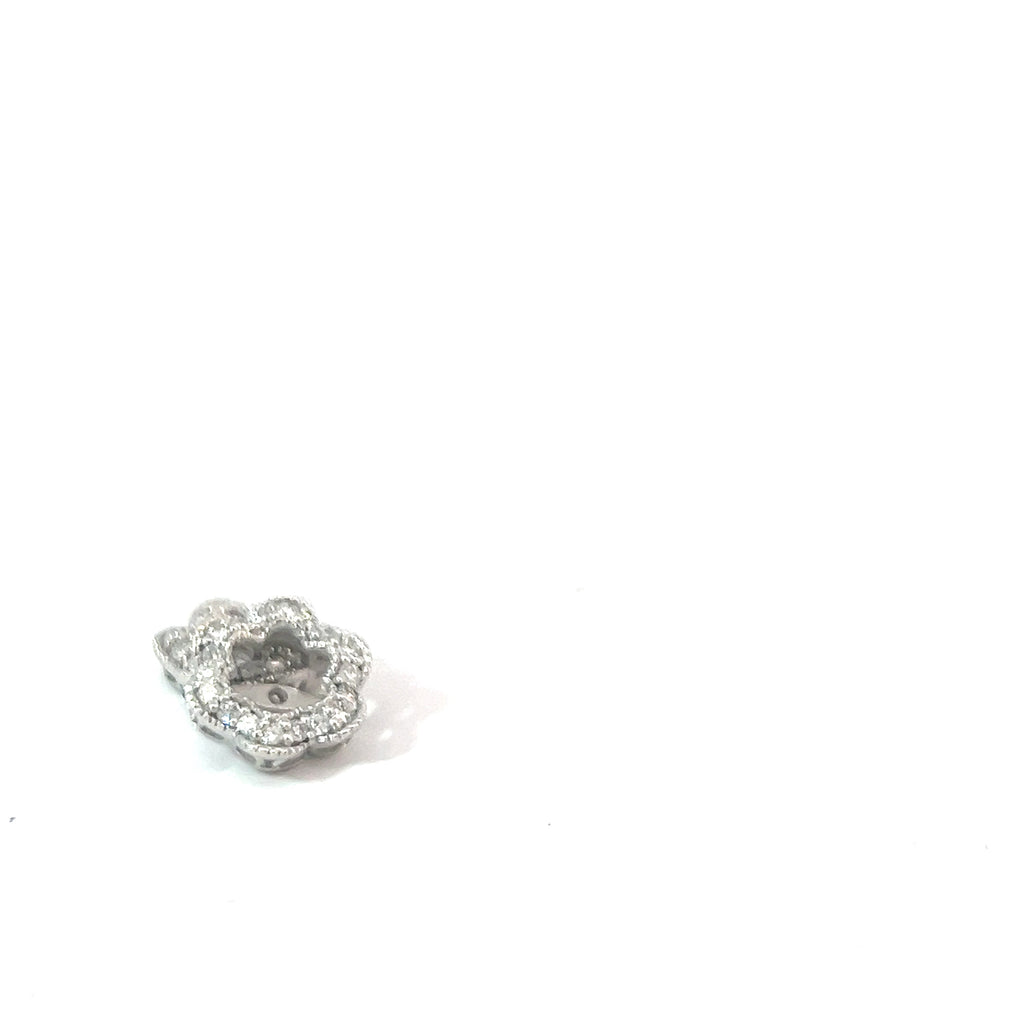 14k White Gold .30ct F VS2 Round Diamond Flower Jacket for Stud Earrings
