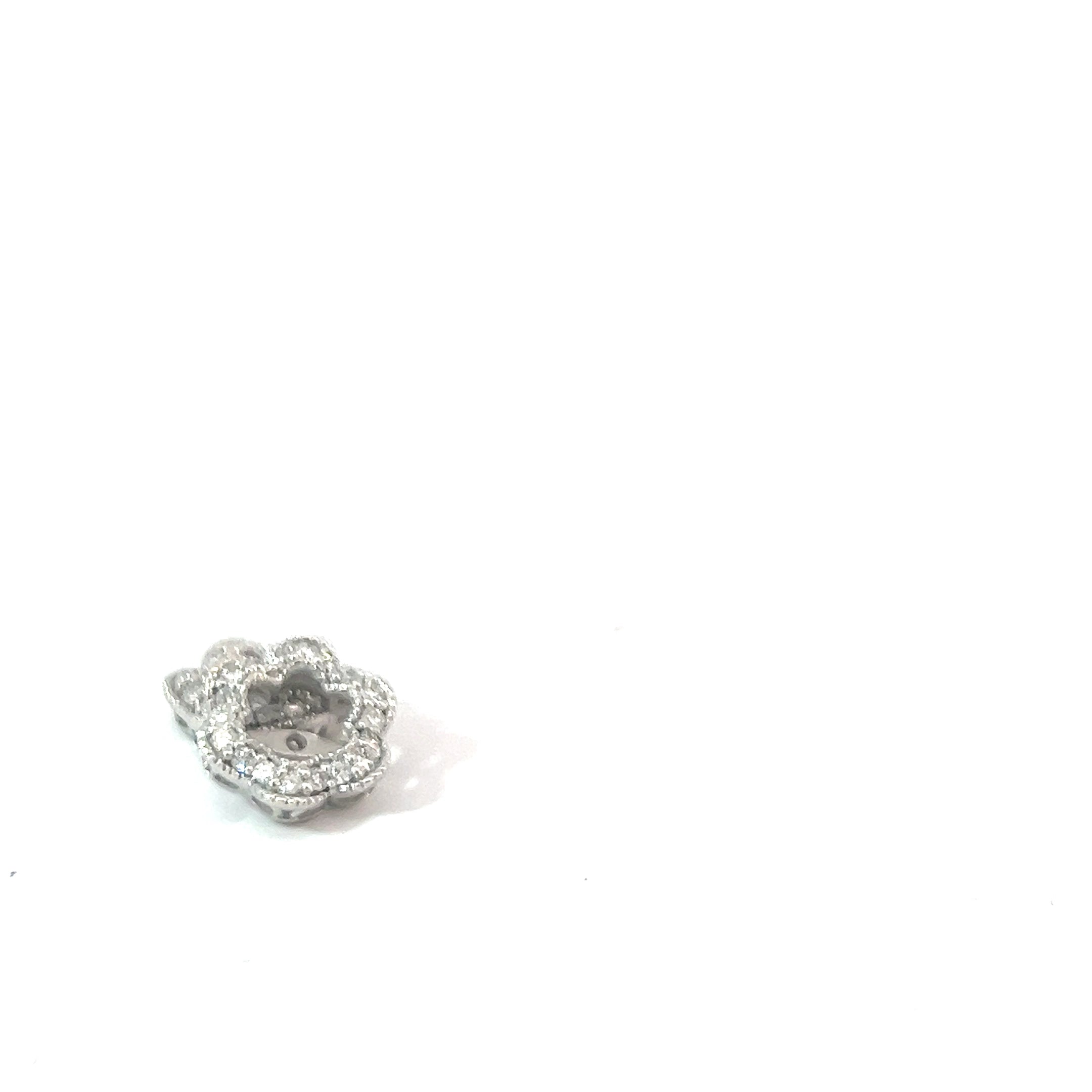 14k White Gold .30ct F VS2 Round Diamond Flower Jacket for Stud Earrings