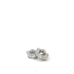 14k White Gold .30ct F VS2 Round Diamond Flower Earring Jackets