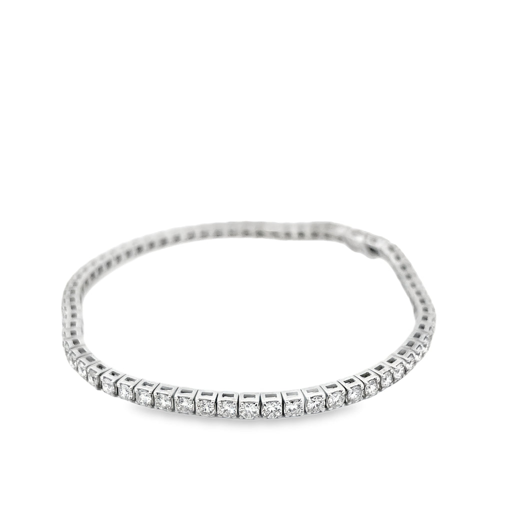 14k White Gold 4.00ct G VS2 Round Diamond Tennis Bracelet