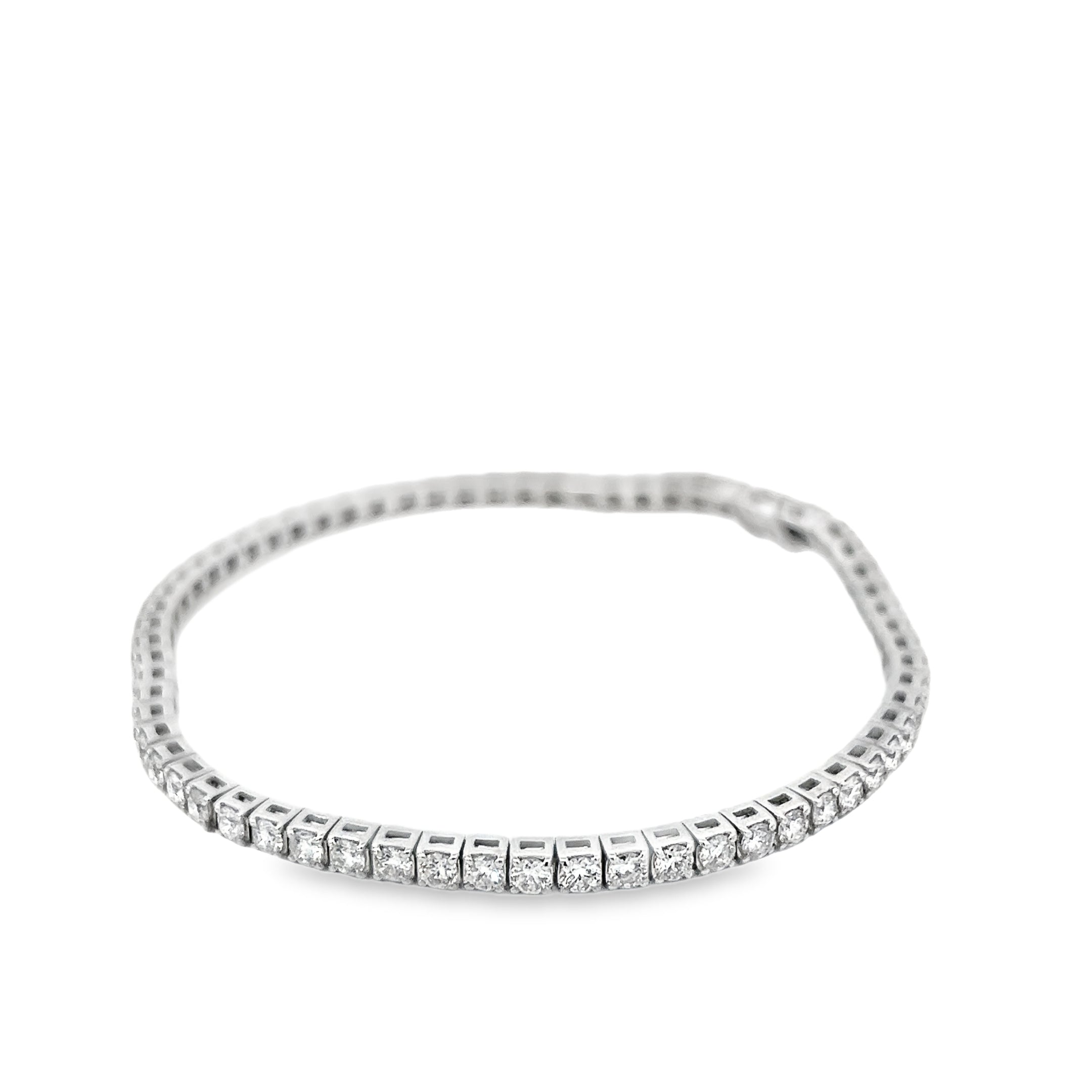 14k White Gold 4.00ct G VS2 Round Diamond Tennis Bracelet