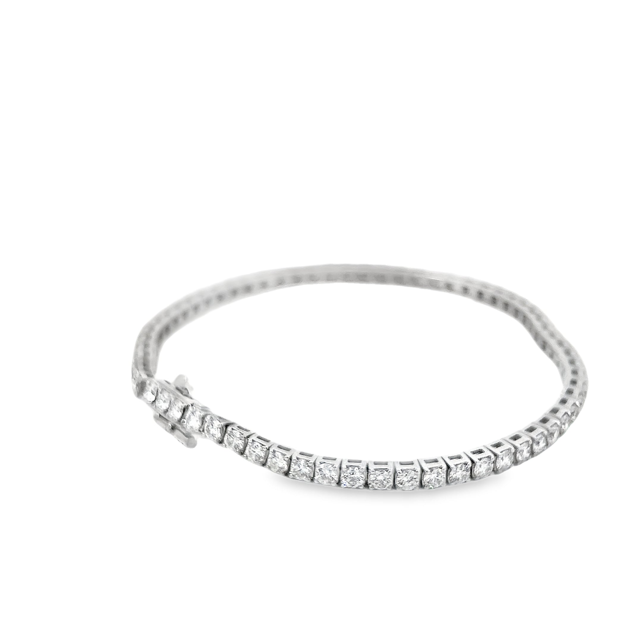 14k White Gold 4.00ct G VS2 Round Diamond Tennis Bracelet