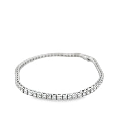 14k White Gold 4.00ct G VS2 Round Diamond Tennis Bracelet