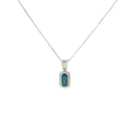 14k White Gold 1.35ct Tourmaline/ .40ct G SI1 Round Diamond Pendant
