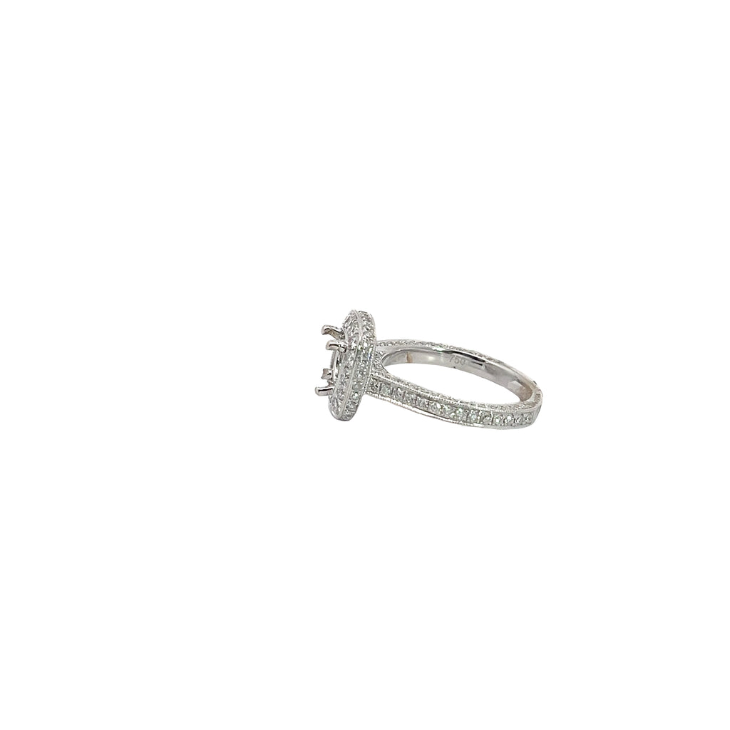 18k White Gold .75ct F VS2 Round Diamond Semi-Mount Ring