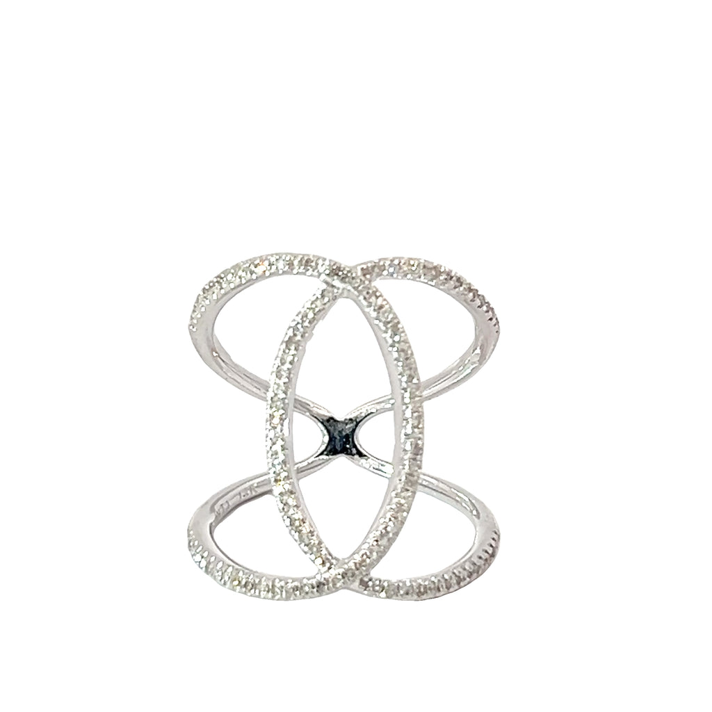 14k White Gold .60ct F SI1 Round Diamond Ring