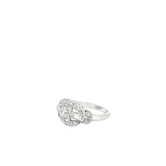 Platinum .42ct G VS2 Round Old Mine Cut /.25ct Baguette and .25ct Emerald Cut G VS2 Single Cut Diamond Vintage Ring