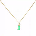 18k Yellow Gold .75ct Colombian Emerald Pendant Necklace