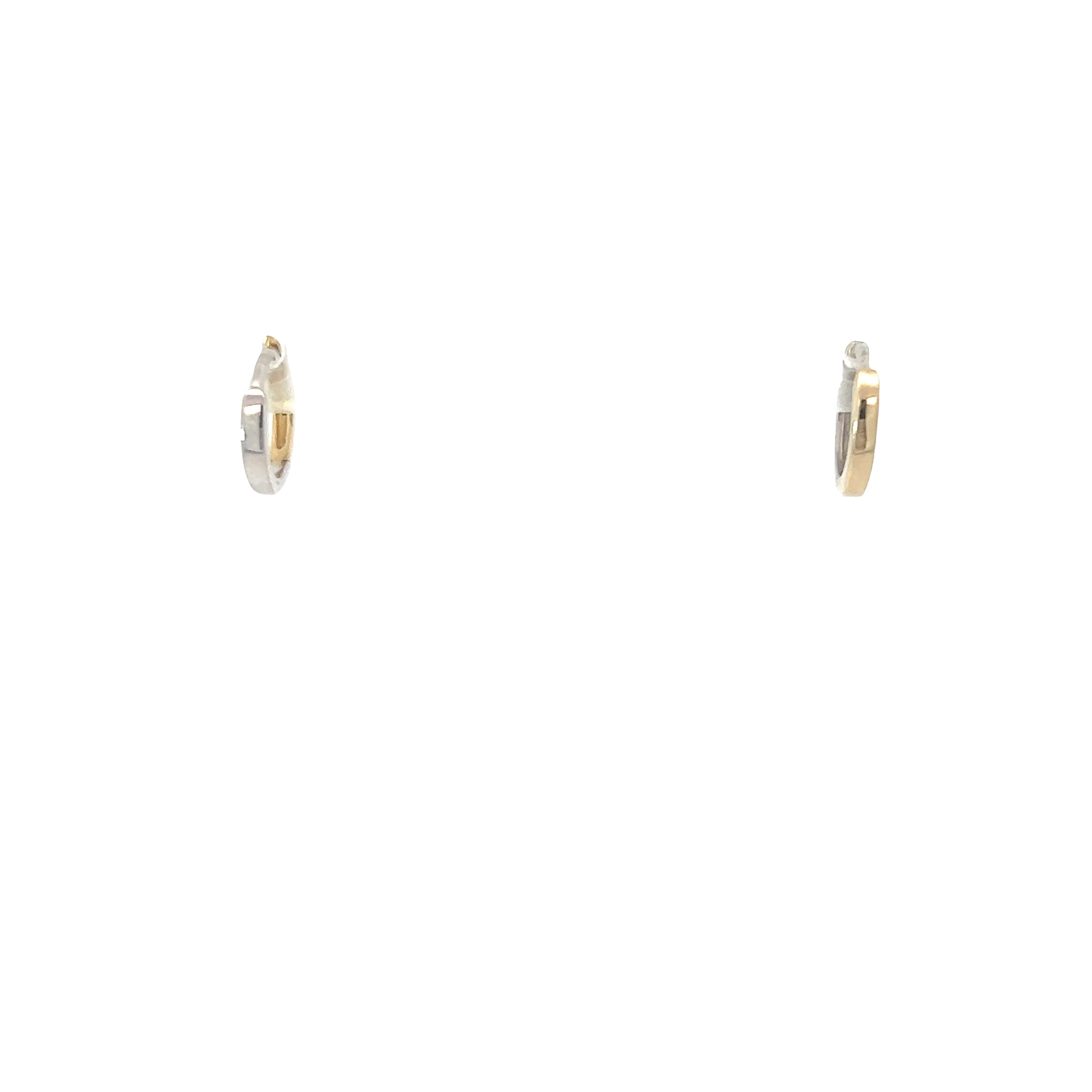 14k Reversable White/Yellow Gold Hinged Hoop Baby Earrings