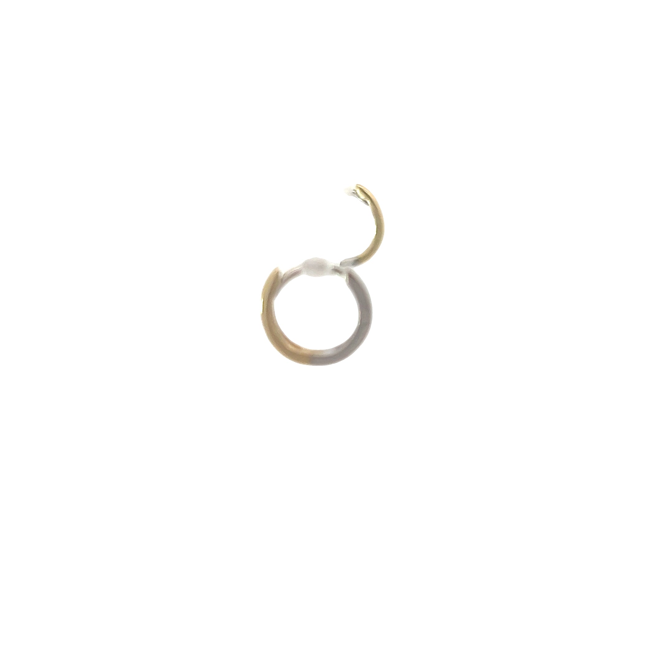 14k Reversable White/Yellow Gold Hinged Hoop Baby Earrings