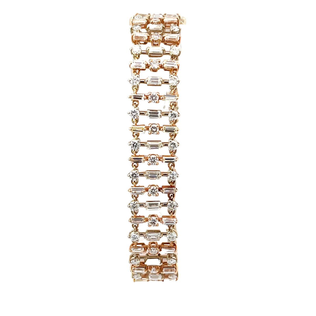 Ladies 18k Rose Gold Diamond Bracelet