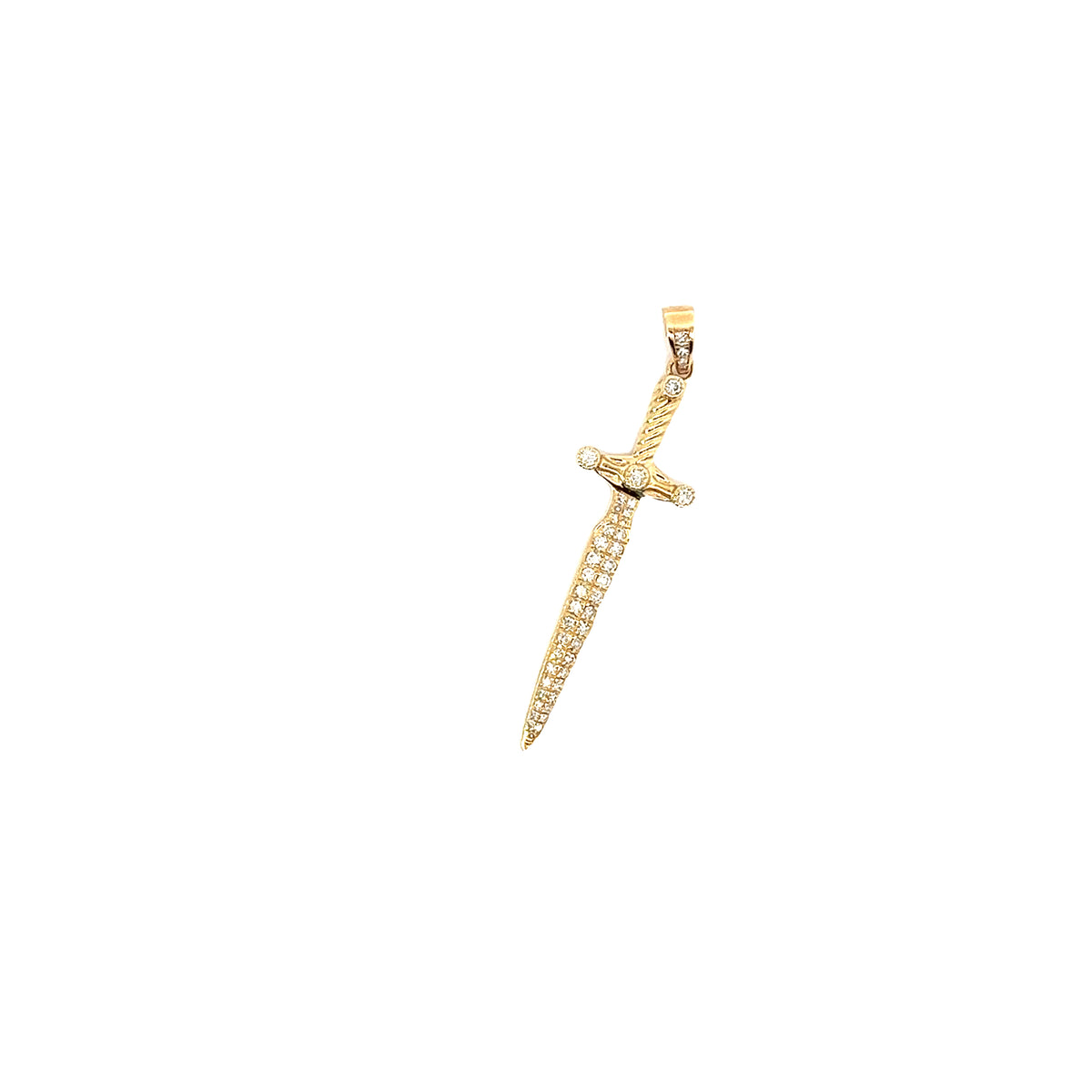 14KY .29CT SWORD CHARM 12X37MM