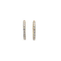 14k Yellow Gold 5.00ct GH SI2 Round Diamond Hoops 1.5"