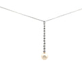 14k White Gold .10ct G SI1 Round Diamond and Fresh Water Pearl 9mm Necklace