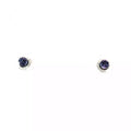 14k White and Yellow Gold .50ct Round Tanzanite Bezel Set Stud Earrings