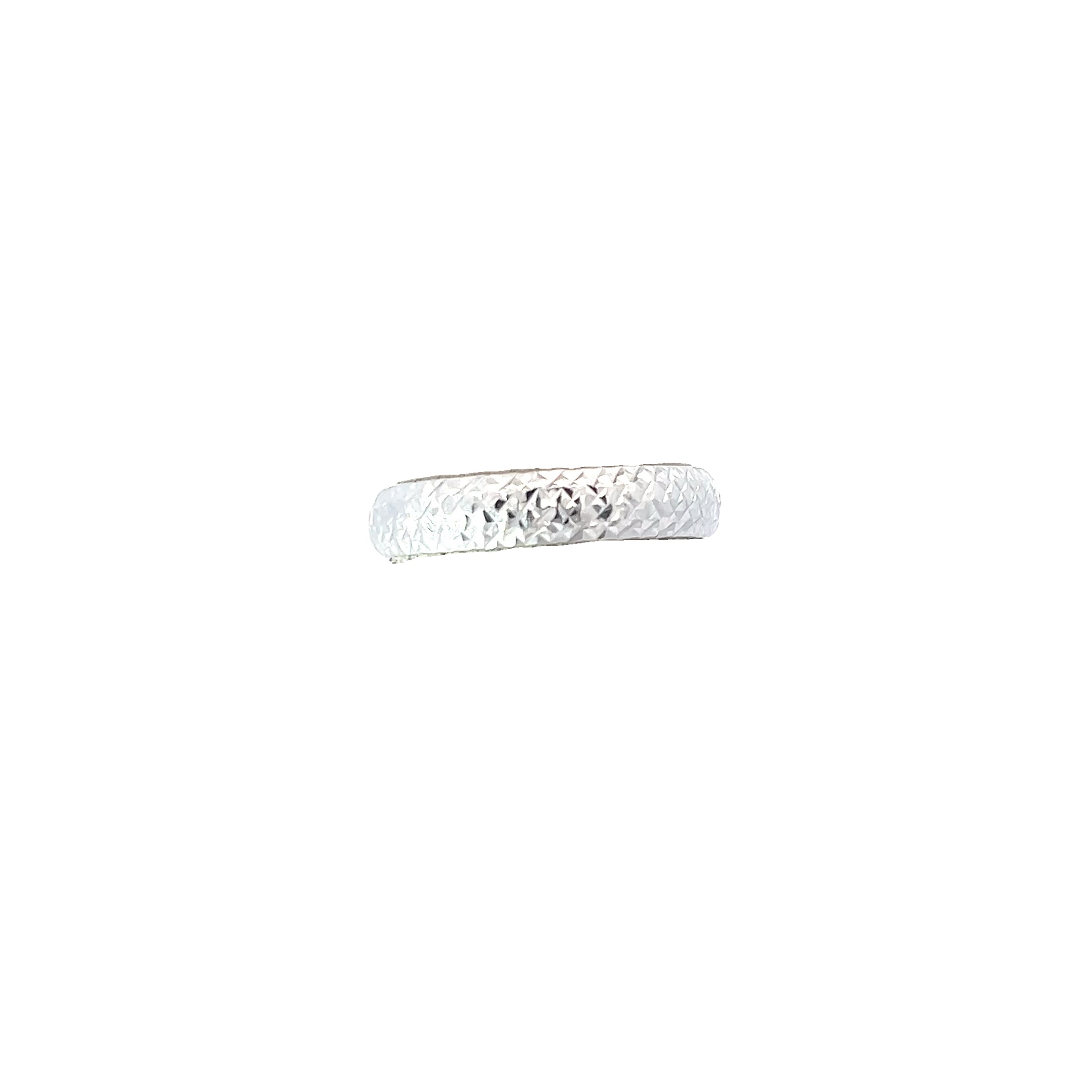 14k White Gold .90 gram Diamond Cut Band