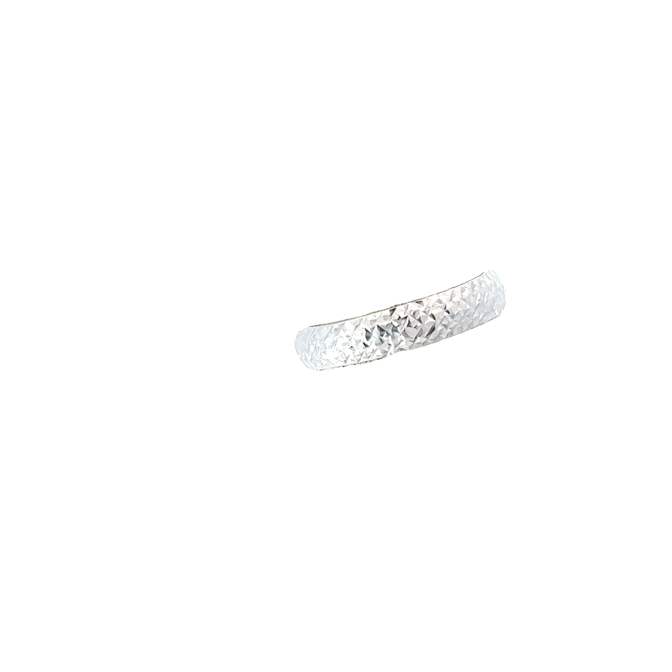 14k White Gold .90 gram Diamond Cut Band