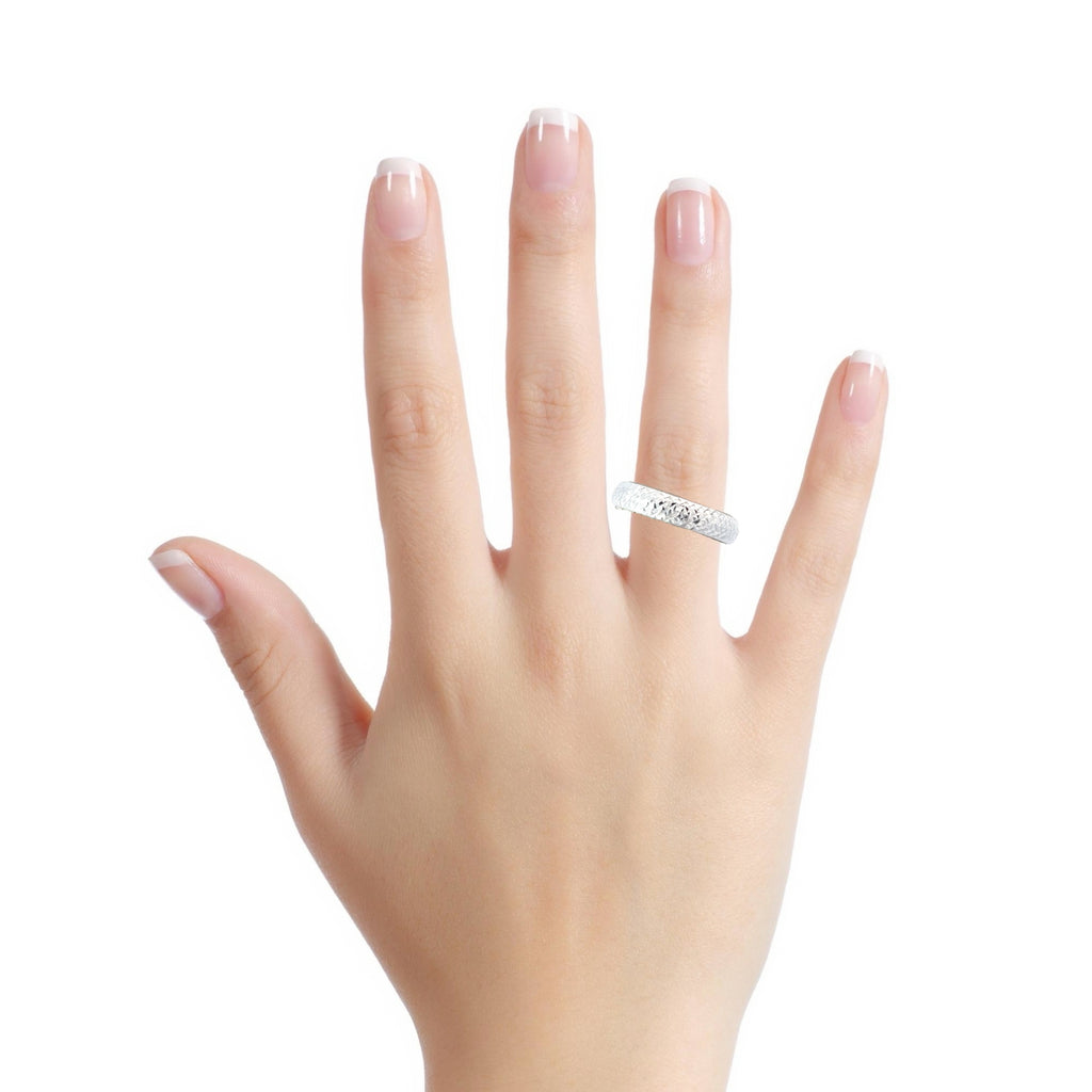 14k White Gold .90 gram Diamond Cut Band