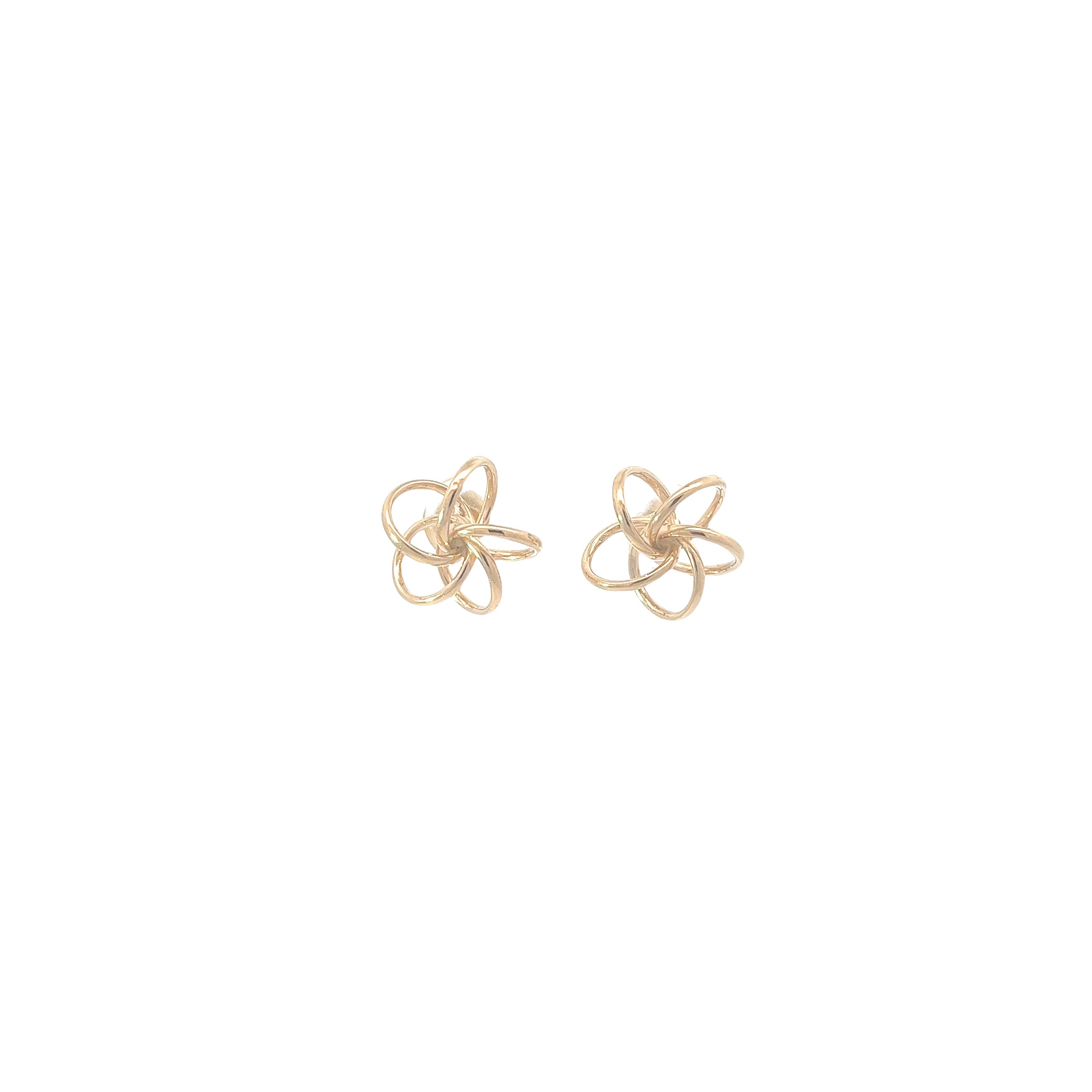 14K YELLOW GOLD TWISTED LOVE KNOT STUDS EARRING 1.30 gram