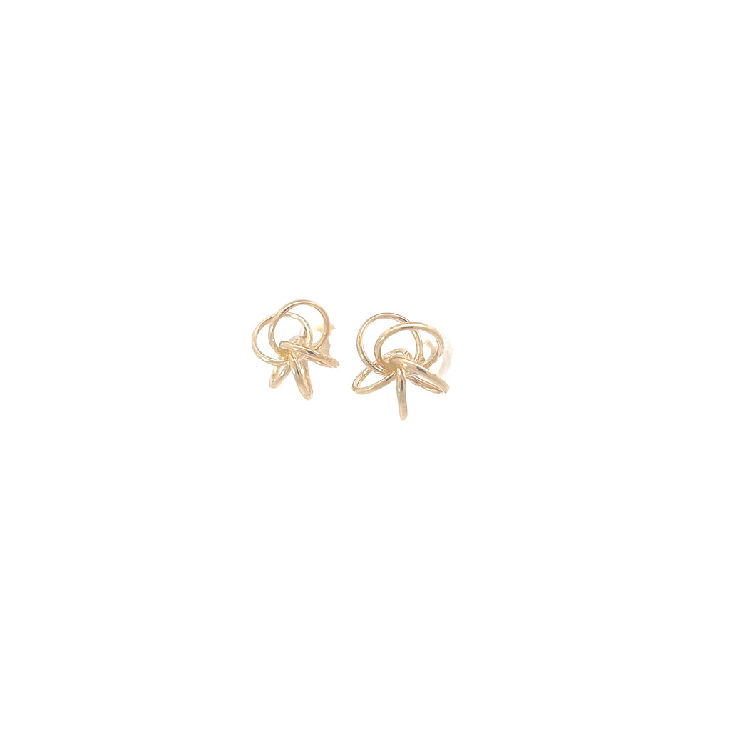 14K YELLOW GOLD TWISTED LOVE KNOT STUDS EARRING 1.30 gram