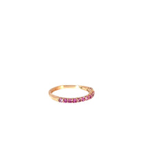 14k Rose Gold .50ct Round Pink Sapphire Band ring