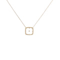 14k Yellow Gold  .10ct G SI1 Round Diamond  Square Necklace