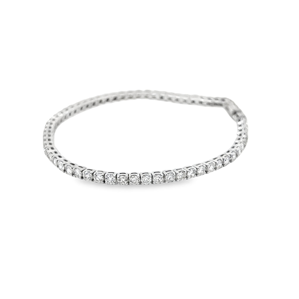 14k White Gold 4.00ct G VS2 Round Diamond Tennis Bracelet