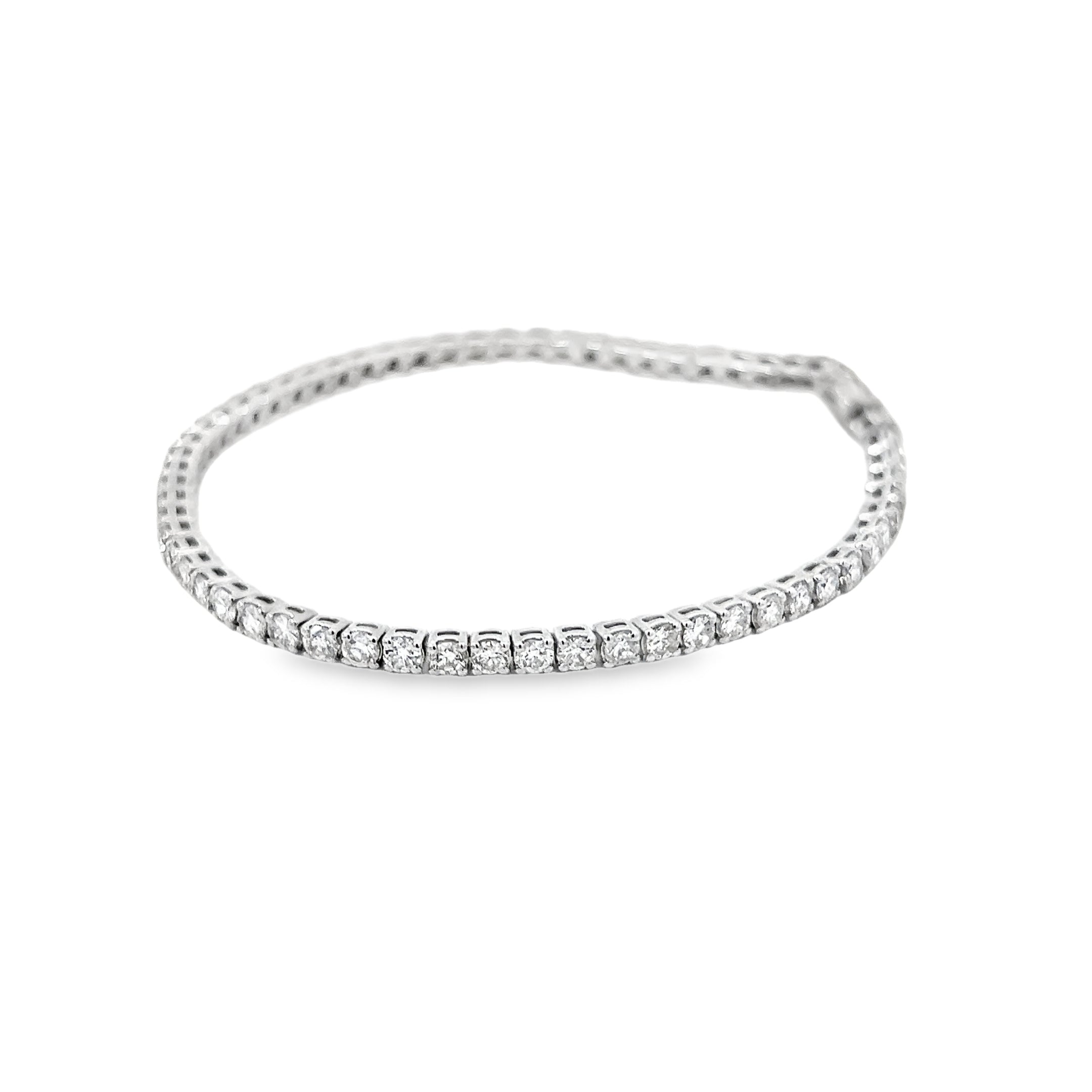 14k White Gold 4.00ct G VS2 Round Diamond Tennis Bracelet
