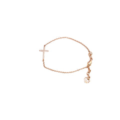 14k Rose Gold .11ct G Vs2 Diamond cross bracelet